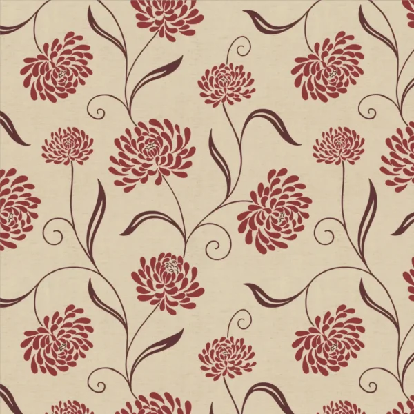 Chrysanth Scarlet Roller Blind