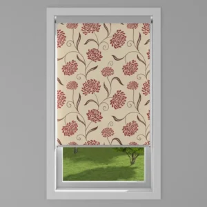 Chrysanth Scarlet Roller Blind