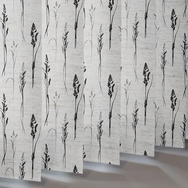 Grasses Noir Vertical Blind